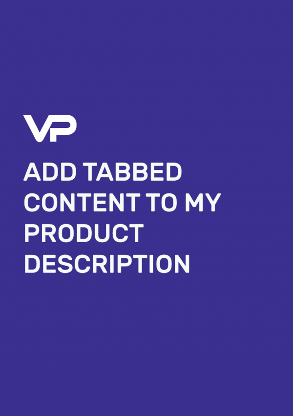 ADD TABBED CONTENT TO MY PRODUCT DESCRIPTION